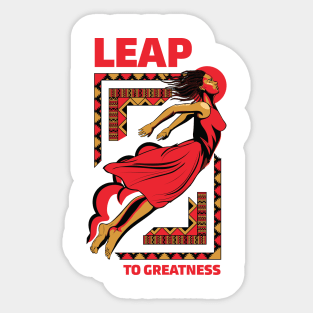 Leap To Greatness - Female Sticker